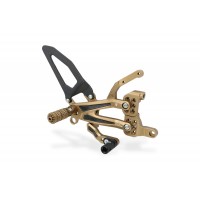 CNC Racing BRONZE and CARBON LIMITED EDITION RPS Adjustable Rearset for the Ducati Panigale V4 / S / R - with Carbon Heel guard
